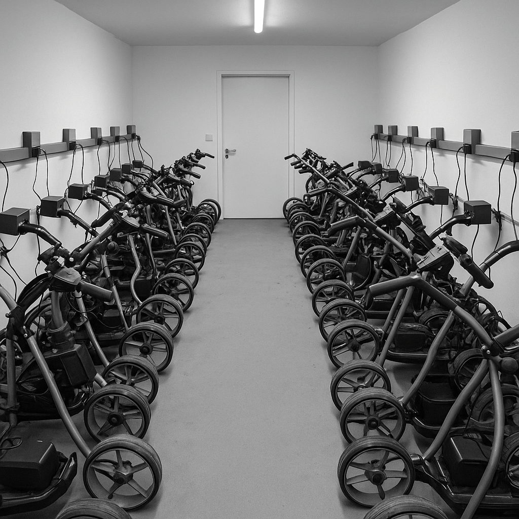 Brandgefahr durch Elektro-Trolleys und Lithium-Ionen-Akkus auf Golfplätzen